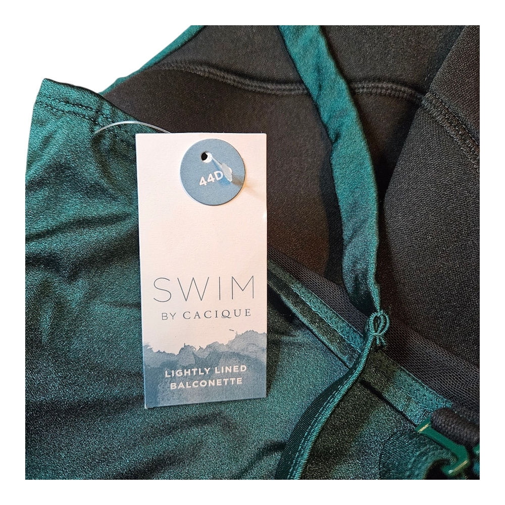 Cacique Swim Dark Teal Green Balconette Bikini Top Size 44 DD NWT - Picture 5 of 8